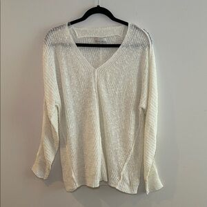 BE COOL Cream Knit V-Neck Sweater
